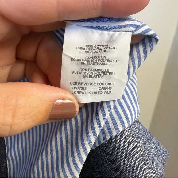 J.Crew Chambray Regent Blazer with Ruffle Trim Size 0- New without tags - Picture 9 of 11